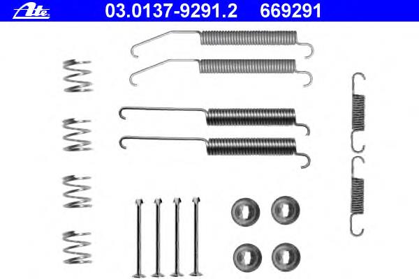 03013792912 ATE kit de montagem das sapatas traseiras de tambor