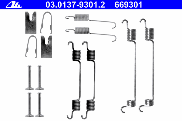 03.0137-9301.2 ATE kit de montagem das sapatas traseiras de tambor