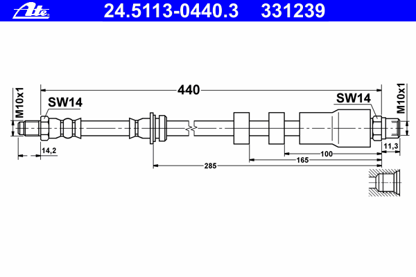 T06026 Brembo mangueira do freio dianteira