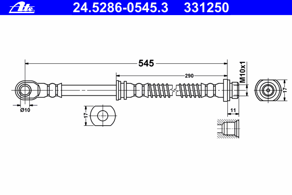 24.5286-0545.3 ATE mangueira do freio dianteira