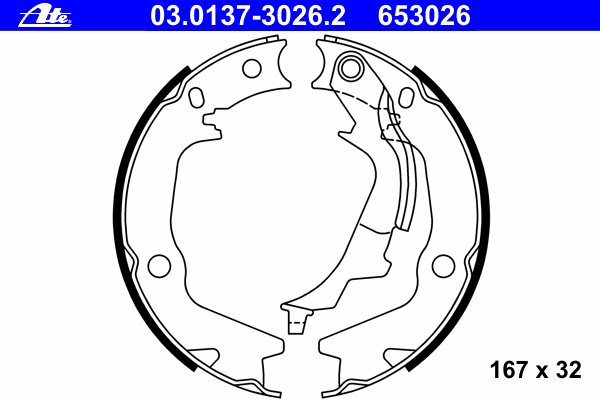03.0137-3026.2 ATE sapatas do freio de estacionamento