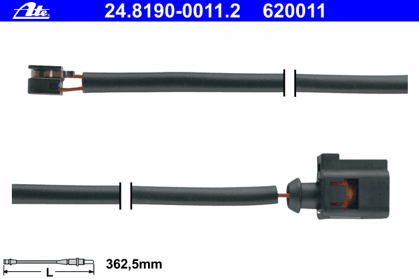 24819000112 ATE sensor dianteiro de desgaste das sapatas do freio