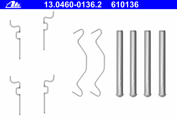 13.0460-0136.2 ATE kit de molas de fixação de sapatas de disco traseiras