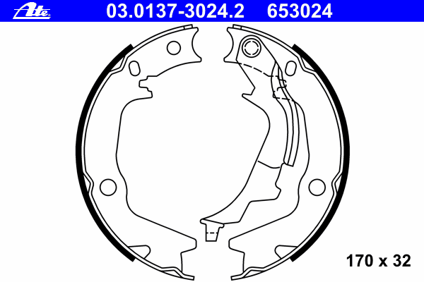 03.0137-3024.2 ATE sapatas do freio de estacionamento