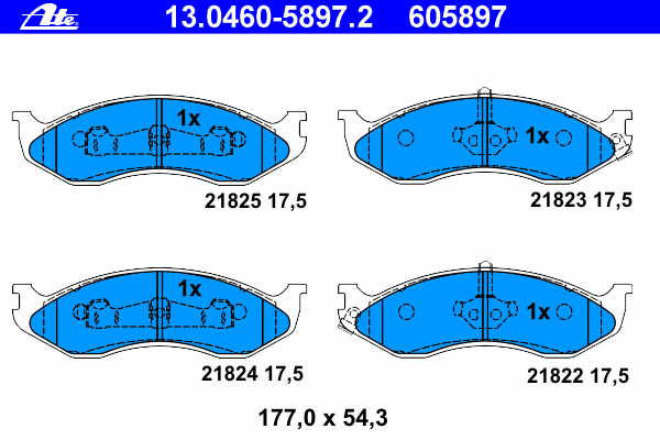 13.0460-5897.2 ATE sapatas do freio dianteiras de disco