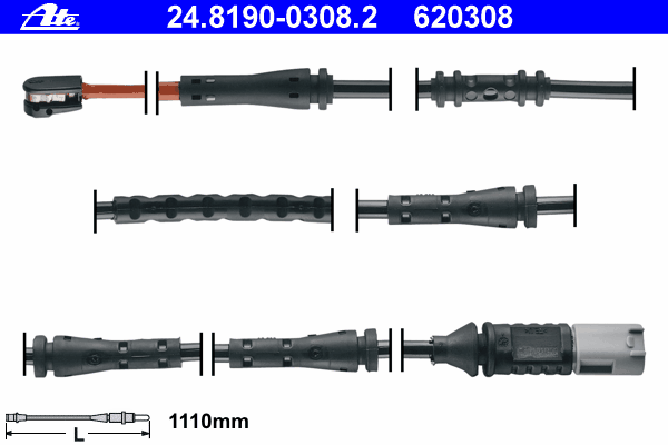 24.8190-0308.2 ATE sensor traseiro de desgaste das sapatas do freio
