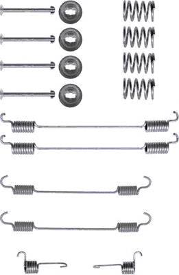 8DZ355200381 HELLA kit de montagem das sapatas traseiras de tambor