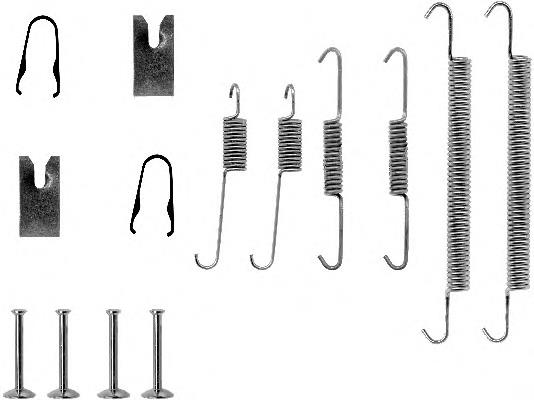 8DZ355200471 HELLA kit de montagem das sapatas traseiras de tambor