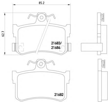 8DB355018611 HELLA sapatas do freio traseiras de disco