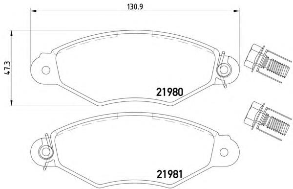 8DB355019311 HELLA sapatas do freio dianteiras de disco