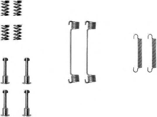 Kit de montagem das sapatas traseiras de tambor 8DZ355201711 HELLA