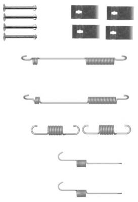 Kit de reparação das sapatas do freio 8DZ355200941 HELLA