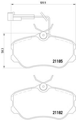 8DB355017831 HELLA sapatas do freio dianteiras de disco