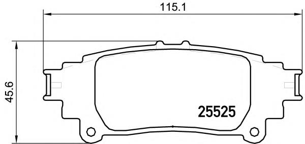 Задние тормозные колодки 8DB355020001 HELLA