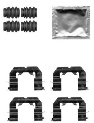 8DZ355205231 HELLA kit de molas de fixação de sapatas de disco dianteiras