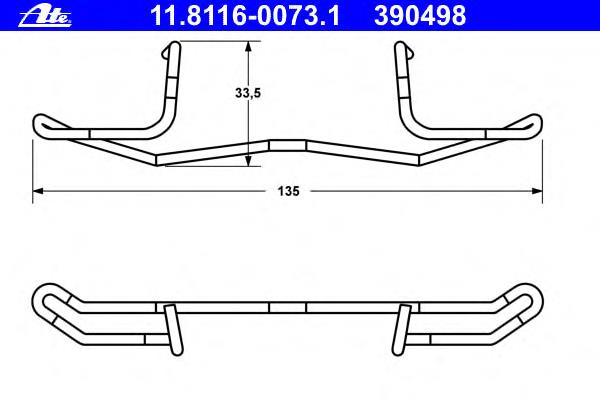 Kit de molas de fixação de sapatas de disco traseiras 442770 Peugeot/Citroen