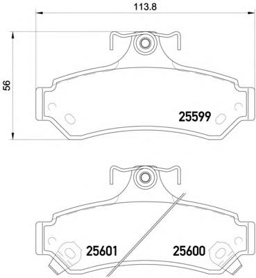 8DB355020531 HELLA sapatas do freio traseiras de disco