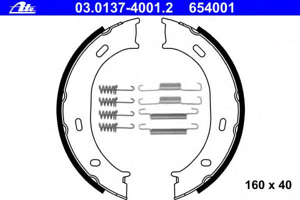 03.0137-4001.2 ATE sapatas do freio de estacionamento