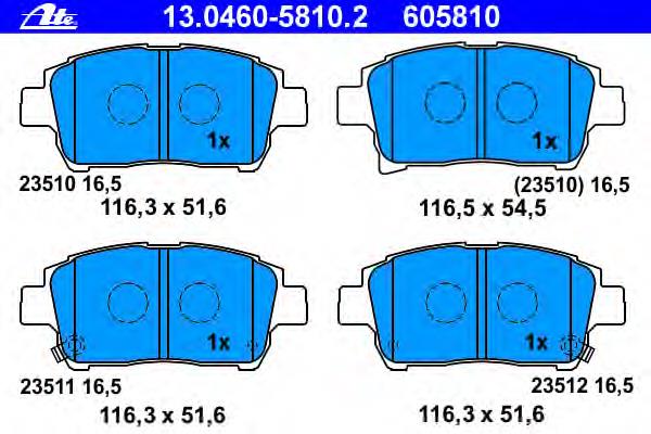 13046058102 ATE sapatas do freio dianteiras de disco