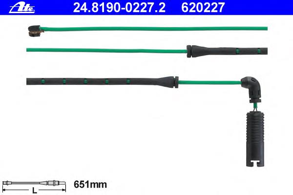 24819002272 ATE sensor dianteiro de desgaste das sapatas do freio