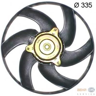 8EW351043511 HELLA ventilador elétrico de esfriamento montado (motor + roda de aletas)
