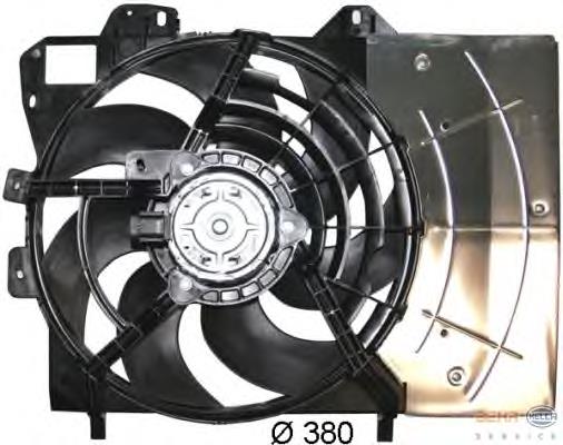 8EW351043541 HELLA ventilador elétrico de esfriamento montado (motor + roda de aletas)