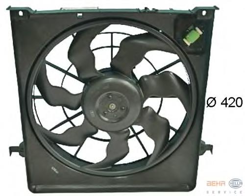 8EW351043371 HELLA difusor do radiador de esfriamento, montado com motor e roda de aletas