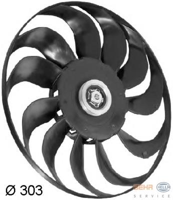 8EW351043281 HELLA ventilador (roda de aletas do radiador de esfriamento direito)