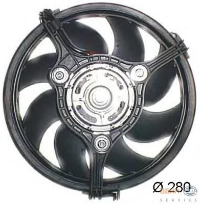 8EW351044041 HELLA ventilador elétrico de esfriamento montado (motor + roda de aletas)