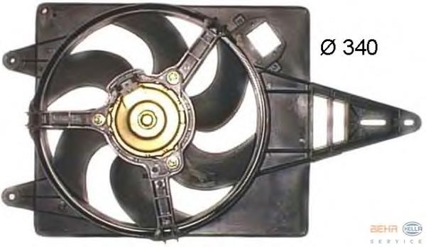 0060571069 Fiat/Alfa/Lancia difusor do radiador de esfriamento, montado com motor e roda de aletas