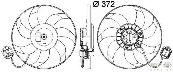 1341063 Opel difusor do radiador de esfriamento, montado com motor e roda de aletas