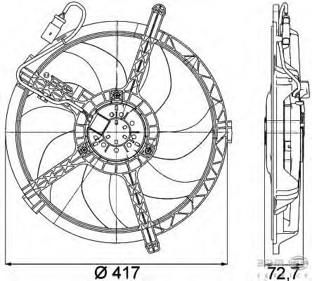 Difusor do radiador de esfriamento, montado com motor e roda de aletas para MINI COUNTRYMAN (R60)
