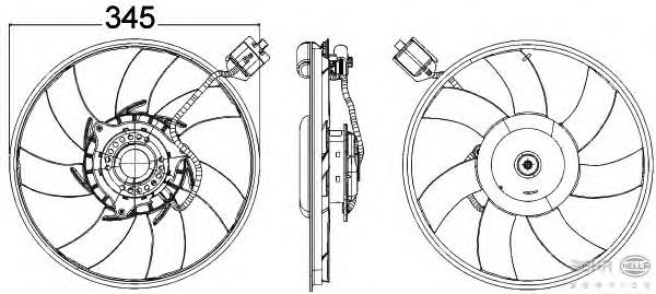 Ventilador elétrico de esfriamento montado (motor + roda de aletas) esquerdo para Opel Insignia (G09)