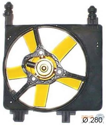 8EW351044421 HELLA difusor do radiador de esfriamento, montado com motor e roda de aletas