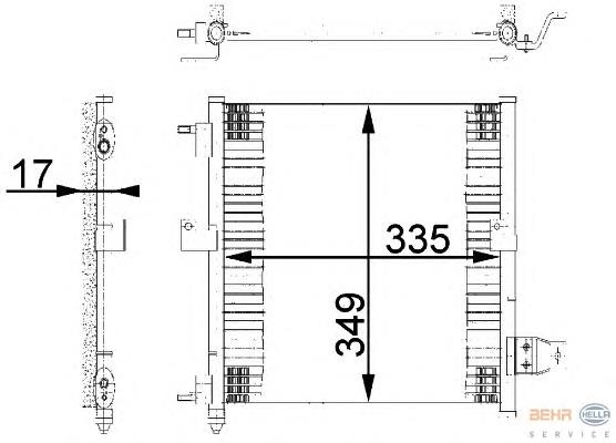 8FC351038781 HELLA radiador de aparelho de ar condicionado