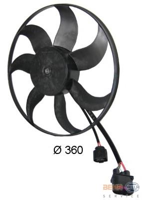 8EW351039171 HELLA ventilador elétrico de esfriamento montado (motor + roda de aletas esquerdo)