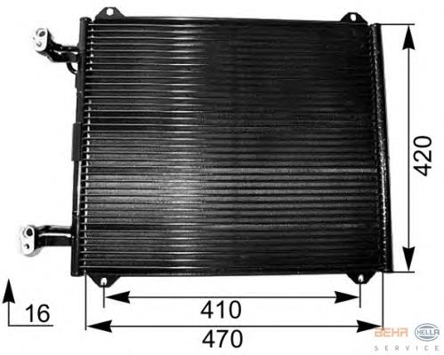 8FC351038551 HELLA radiador de aparelho de ar condicionado