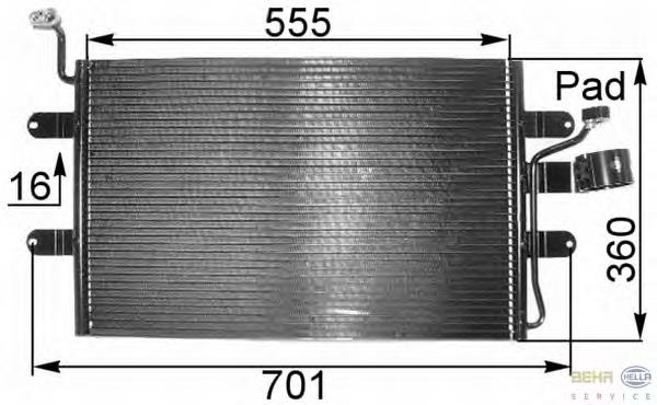 8FC351038691 HELLA radiador de aparelho de ar condicionado