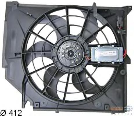 8EW351038391 HELLA difusor do radiador de esfriamento, montado com motor e roda de aletas