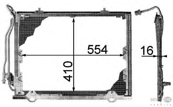 Radiador de aparelho de ar condicionado 8FC351038454 HELLA