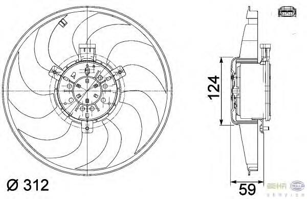 Ventilador elétrico de esfriamento montado (motor + roda de aletas) para Mercedes Viano (W639)