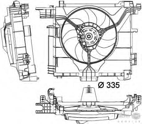 MTC767AX Magneti Marelli difusor do radiador de esfriamento, montado com motor e roda de aletas