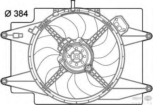 Difusor do radiador de esfriamento, montado com motor e roda de aletas 8EW351039621 HELLA