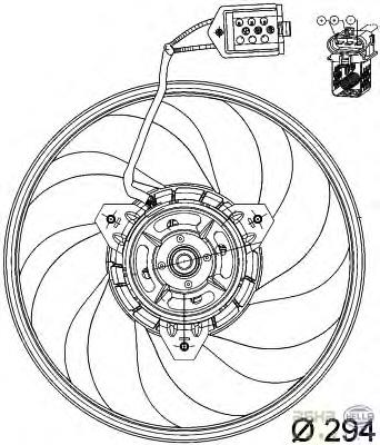 EV200855 Jdeus ventilador elétrico de esfriamento montado (motor + roda de aletas)