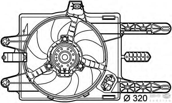 Difusor do radiador de esfriamento, montado com motor e roda de aletas 5041765 Frig AIR