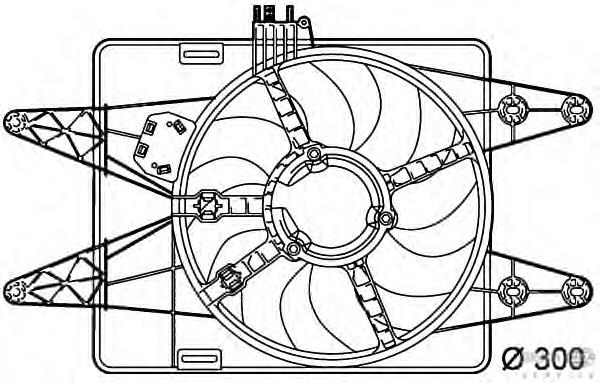 Difusor do radiador de esfriamento, montado com motor e roda de aletas para Fiat Doblo (223)