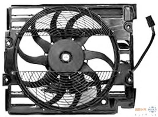 Ventilador elétrico de aparelho de ar condicionado montado (motor + roda de aletas) 8EW351040111 HELLA