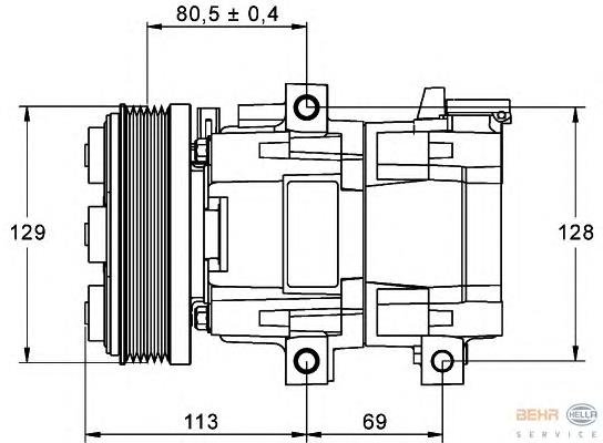 Compressor de aparelho de ar condicionado 8FK351113391 HELLA