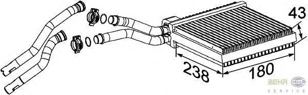 8FH351315641 HELLA radiador de forno (de aquecedor)