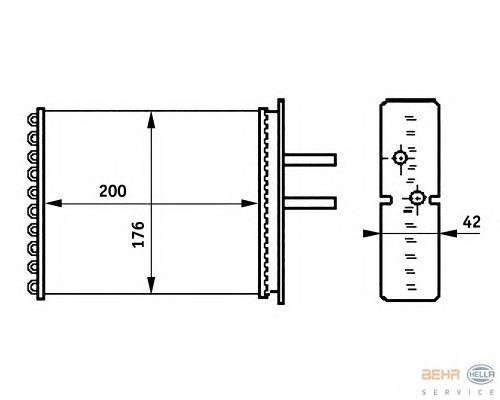 8FH351313381 HELLA radiador de forno (de aquecedor)
